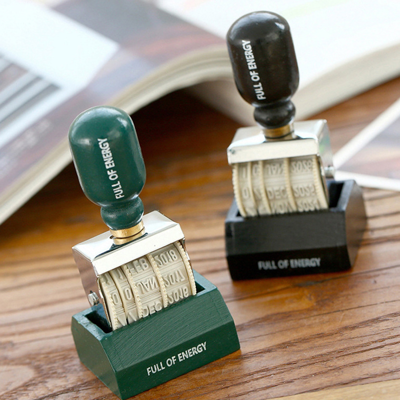 Rubber Date Stamp - Timbre de marque de date Vintage,